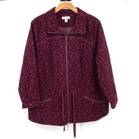 CJ Banks Plum Utility Jacket - Picture 2 of 16